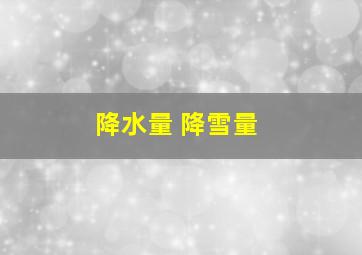 降水量 降雪量